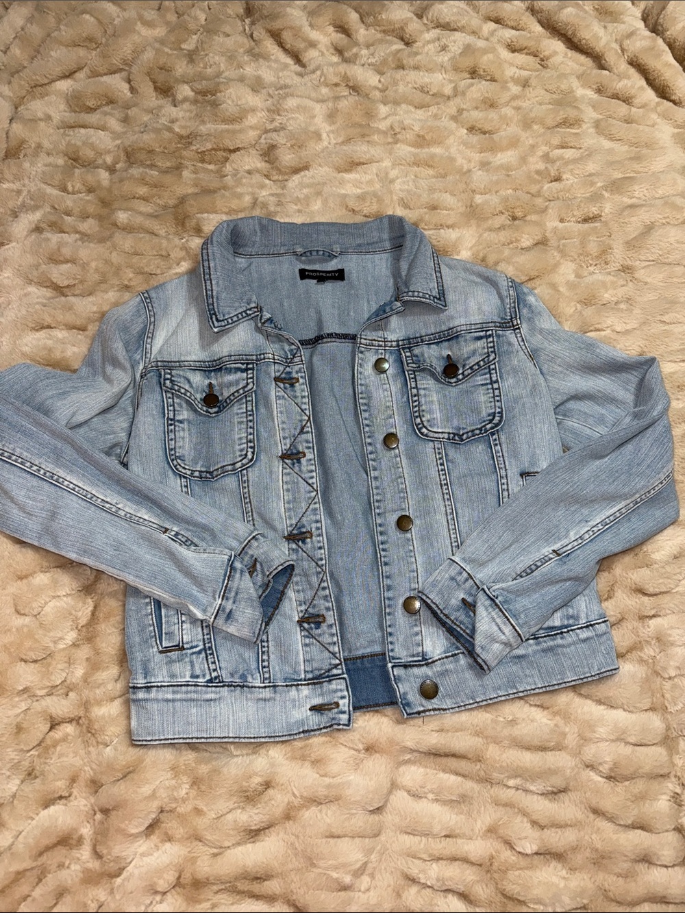 Light Blue Denim Jacket with Button Front - Unbranded